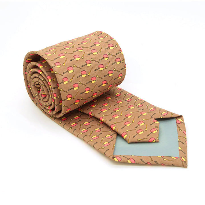 Pots Brown Necktie with Handkerchief Set - FHYINC best men&