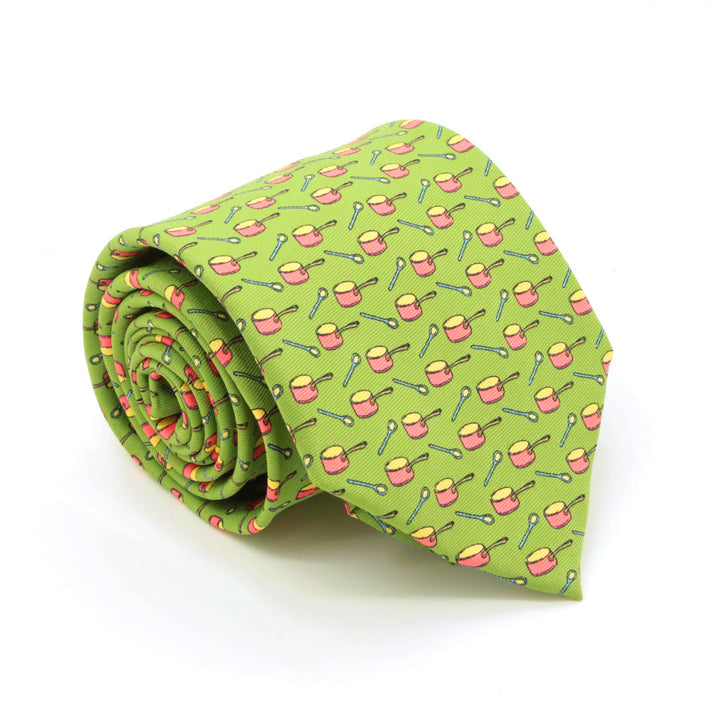 Pots Green Necktie with Handkerchief Set - FHYINC best men&