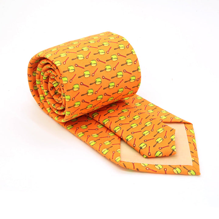 Pots Orange Necktie with Handkerchief Set - FHYINC best men&