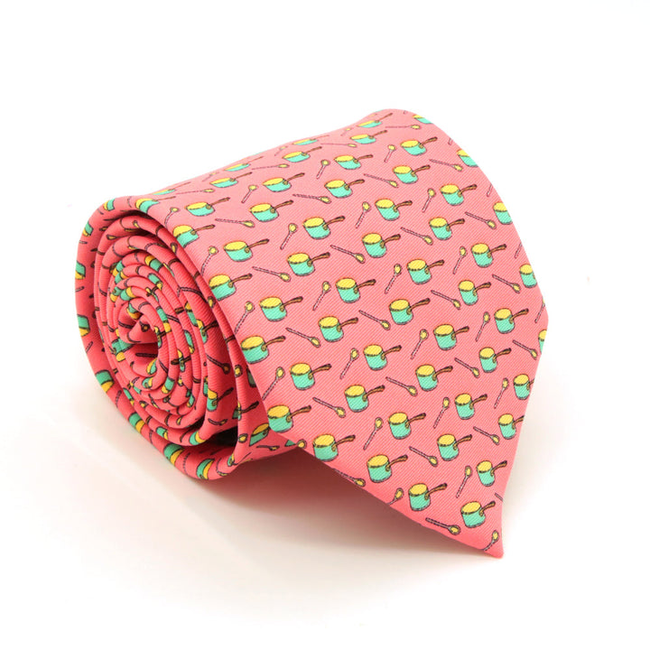 Pots Pink Necktie with Handkerchief Set - FHYINC best men&