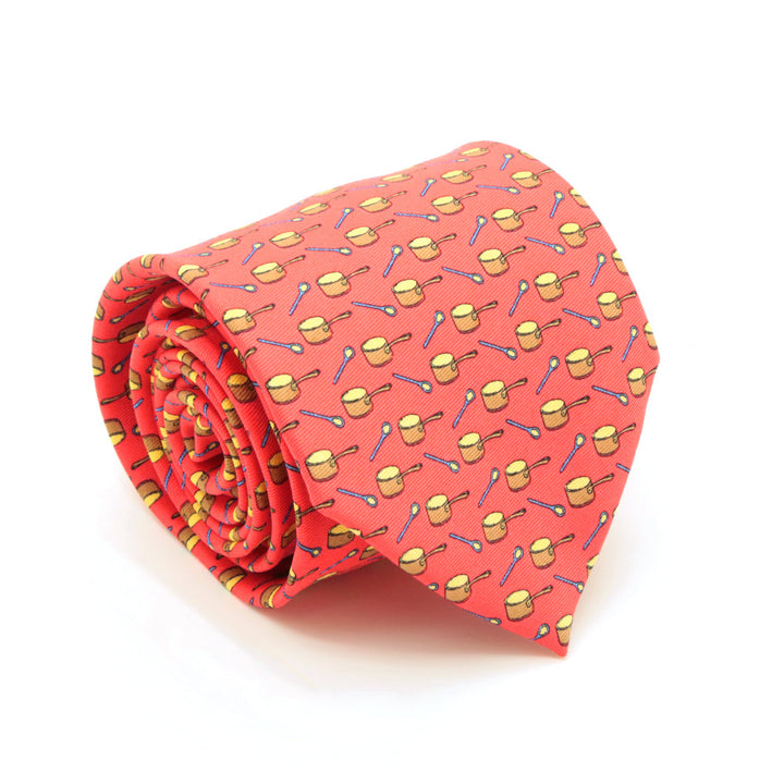 Pots Red Necktie with Handkerchief Set - FHYINC best men&