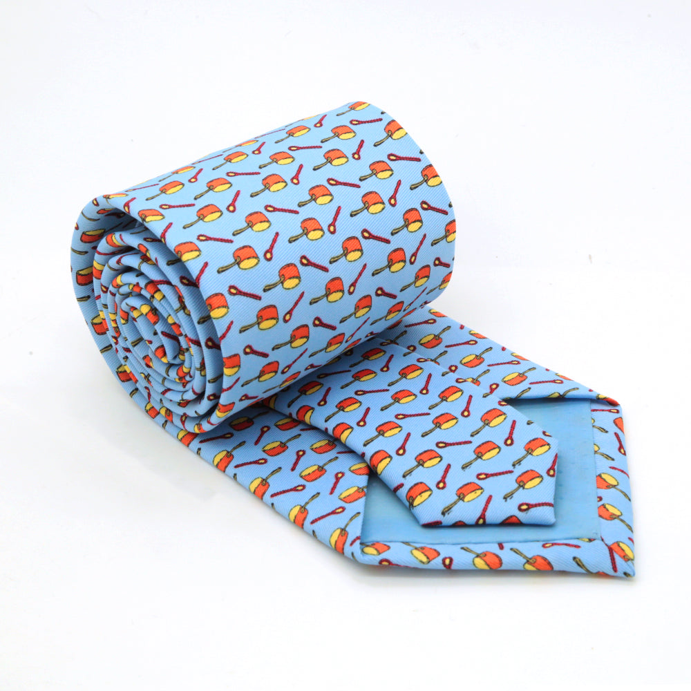Pots Sky Blue Necktie with Handkerchief Set - FHYINC best men&