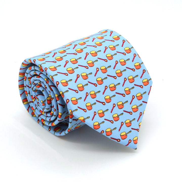 Pots Sky Blue Necktie with Handkerchief Set - FHYINC best men&