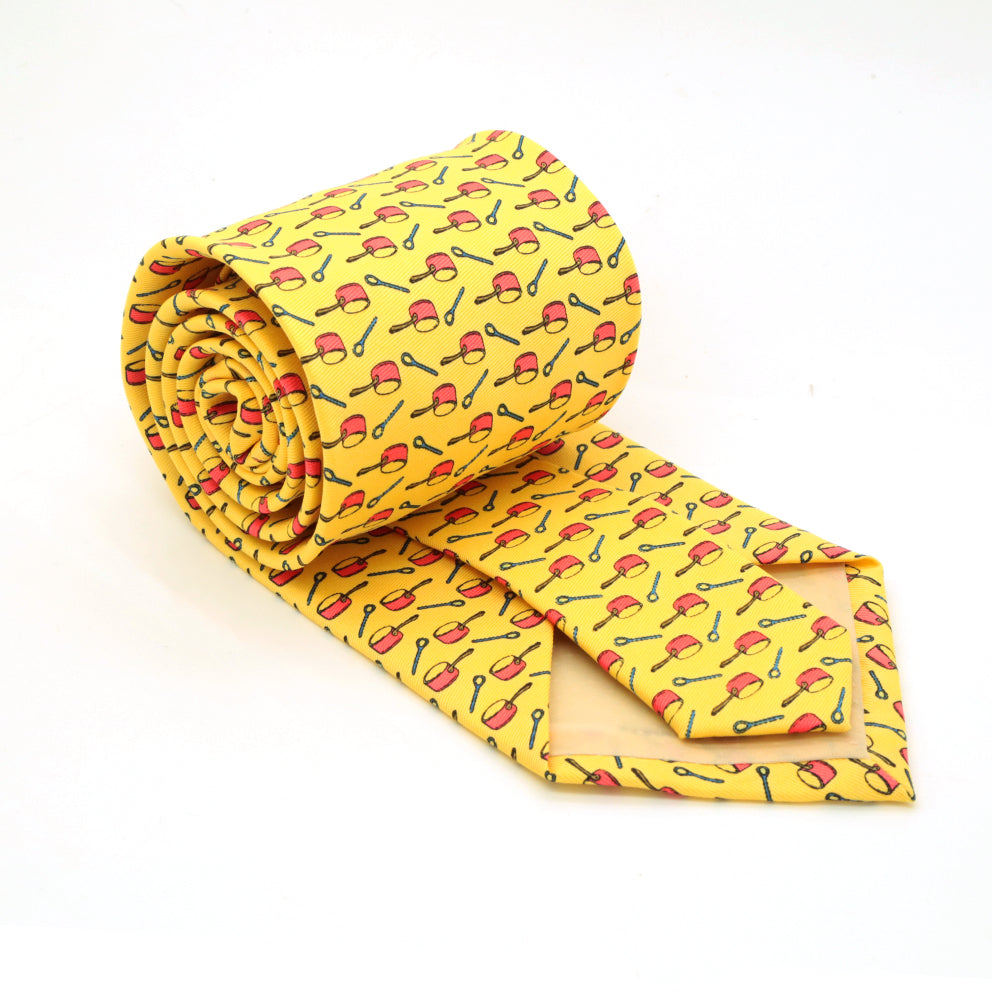 Pots Yellow Necktie with Handkerchief Set - FHYINC best men&