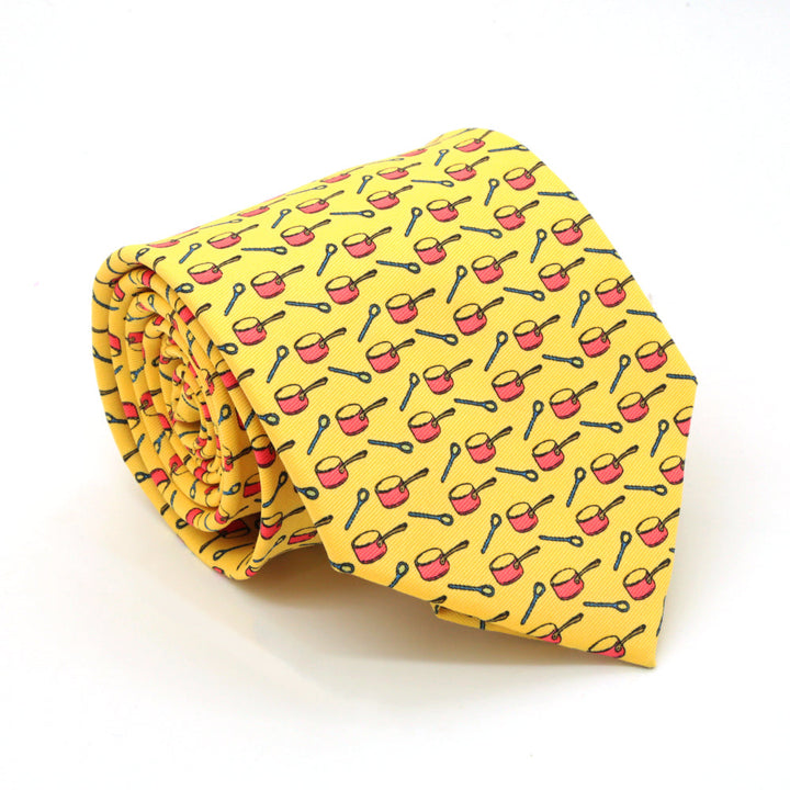 Pots Yellow Necktie with Handkerchief Set - FHYINC best men&