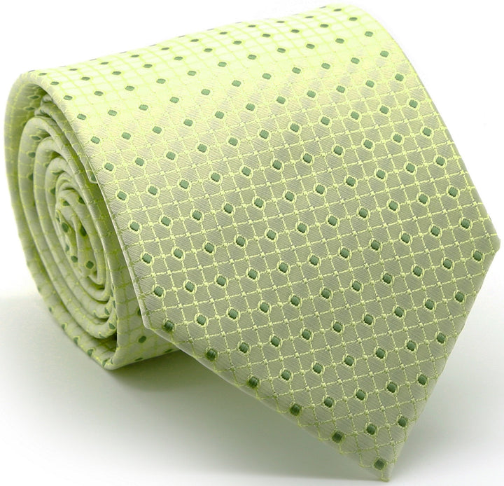 Mens Dads Classic Green Geometric Pattern Business Casual Necktie &amp; Hanky Set UO-2 - FHYINC best men&