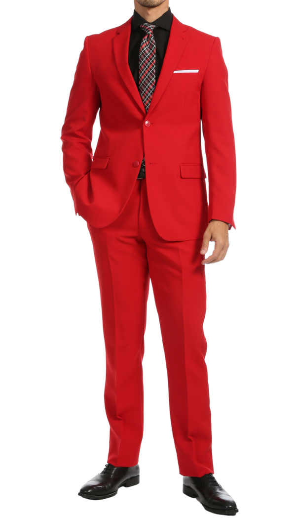 Paul Lorenzo Men's Red Slim Fit Men's Blazer