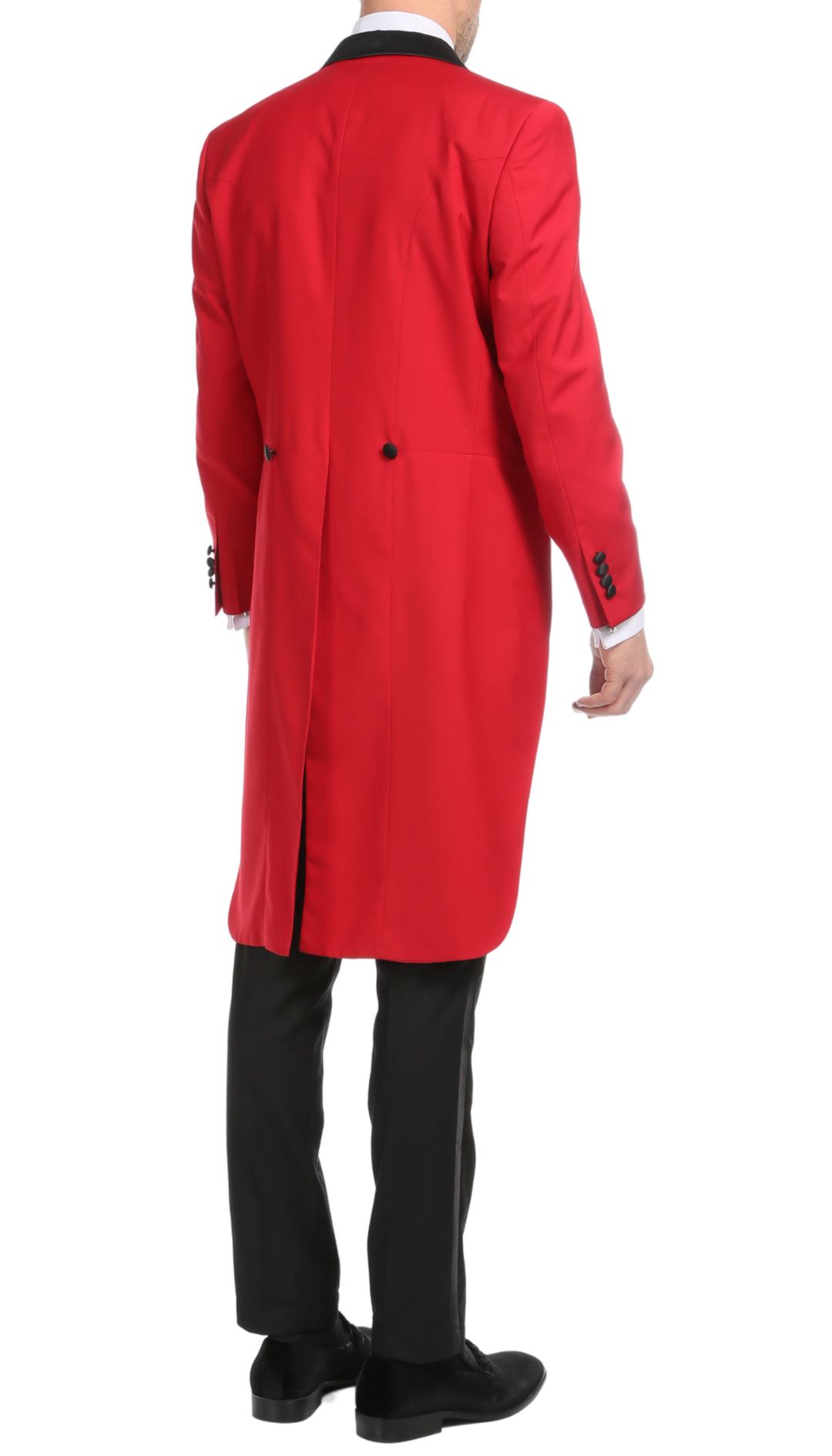 Ferrecci Men's Regular Fit Peak Lapel Red Tailcoat Tuxedo Set 46R/40W