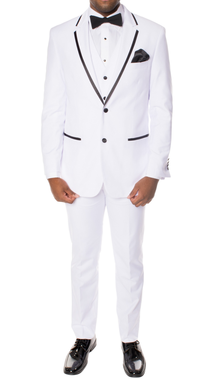 Celio White &amp; Black 3 piece Slim Fit Tuxedo