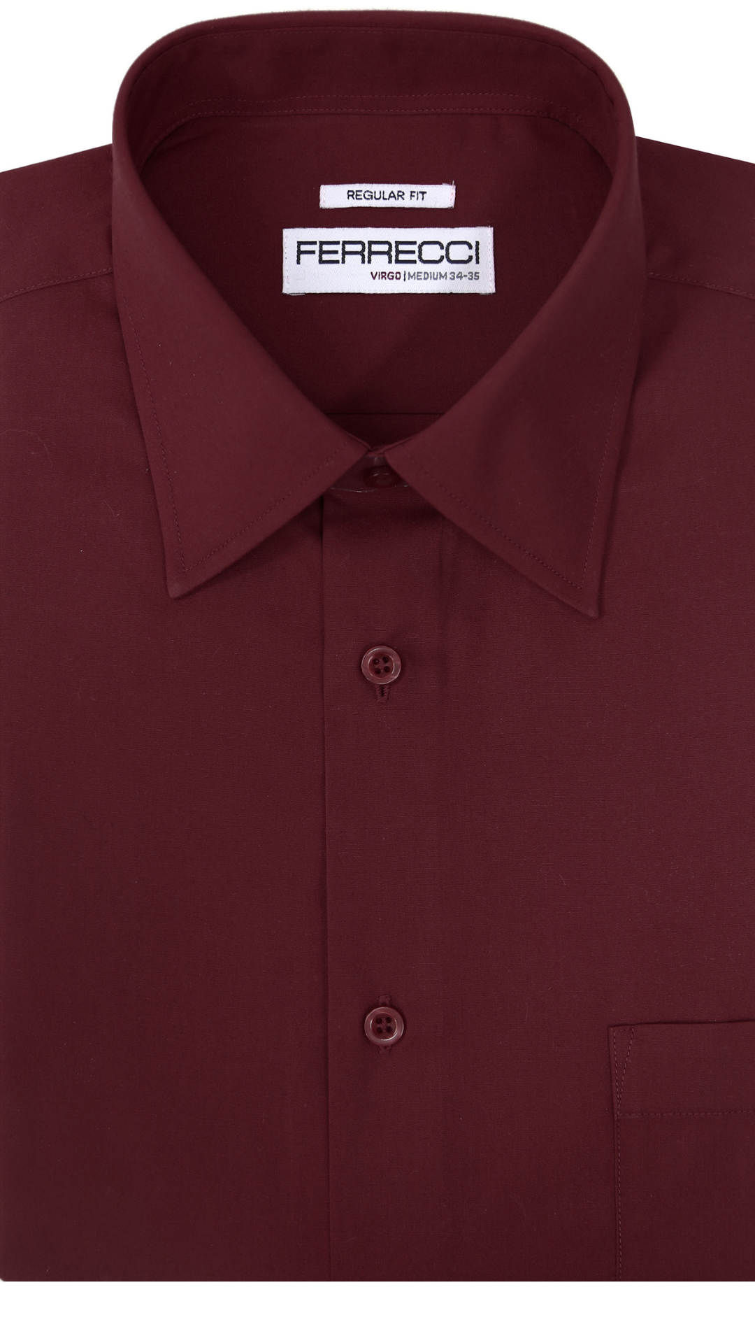 Ferrecci Virgo Burgundy Regular Fit Dress Shirt 16 Large 36-37 Sleeve Ferrecci Virgo Burgundy Regular Fit Dress Shirt 16 Large 36-37 Sleeve