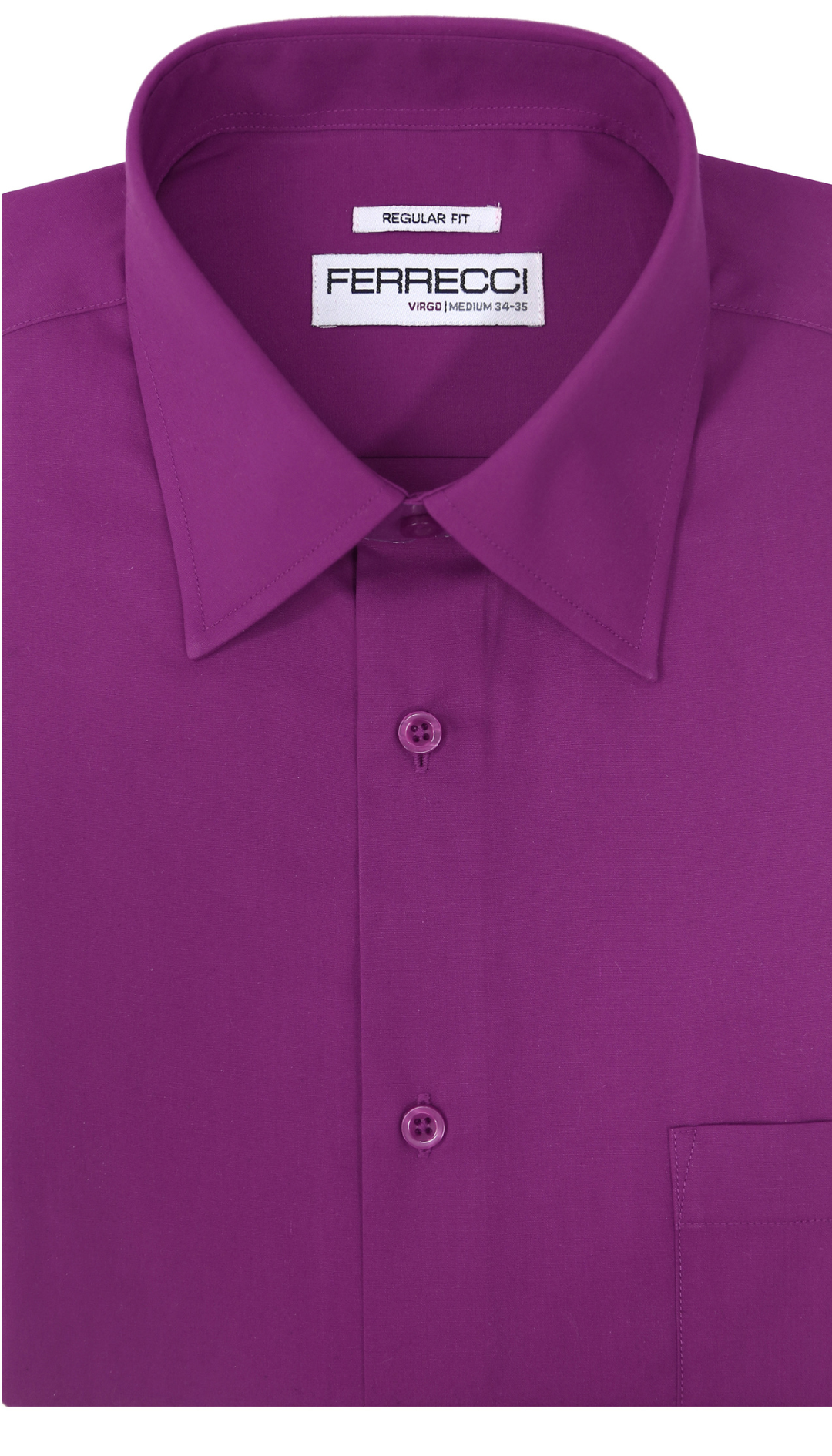 Ferrecci Virgo Purple Regular Fit Dress Shirt 16 Large 36-37 Sleeve