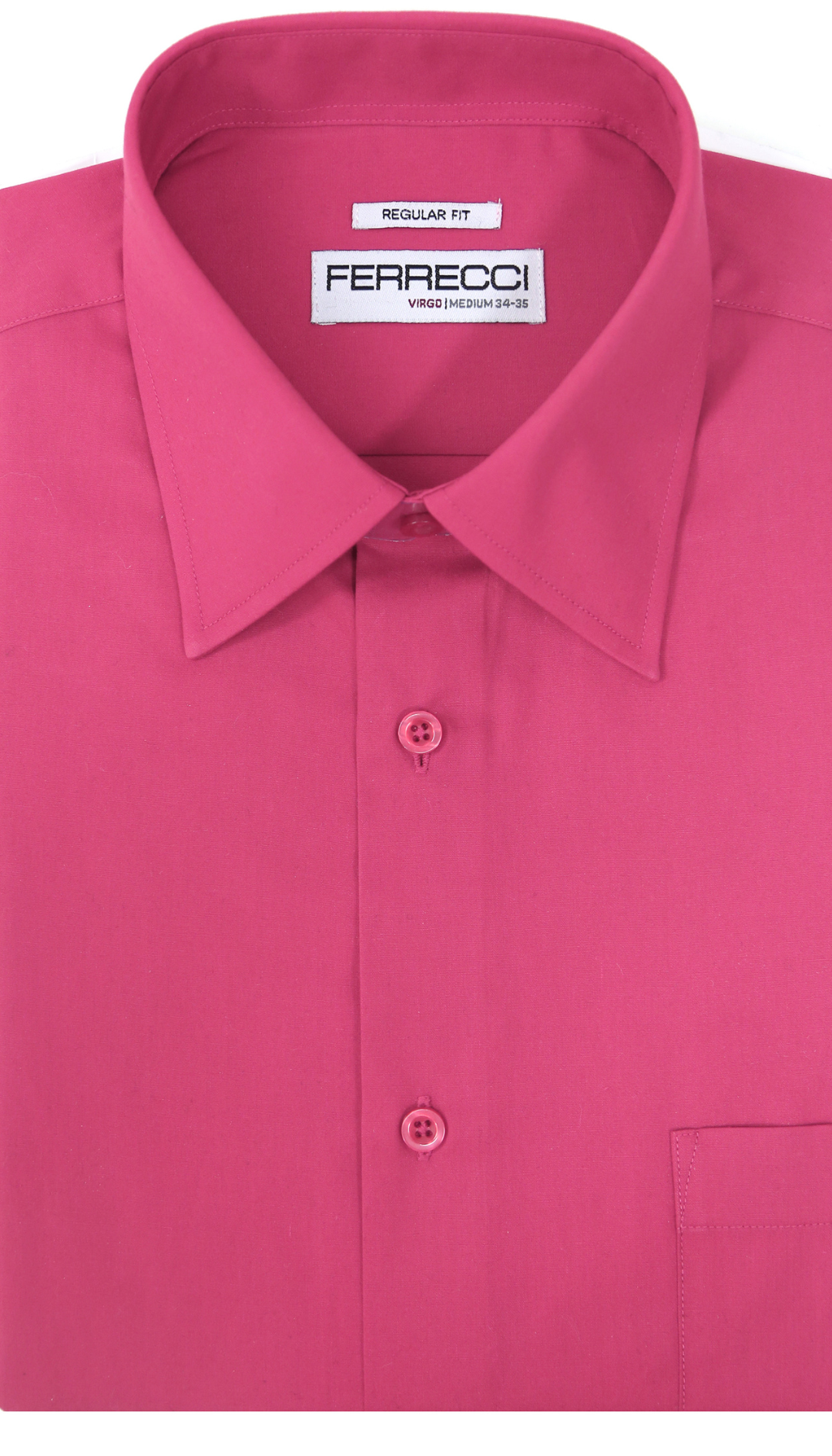 Ferrecci Virgo Fuchsia Regular Fit Dress Shirt 15 Medium 34-35 Sleeve