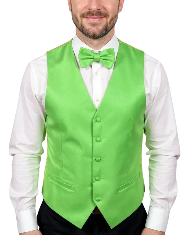 Ferrecci Mens PV600 - Lime with White Back Adjustable Vest Set