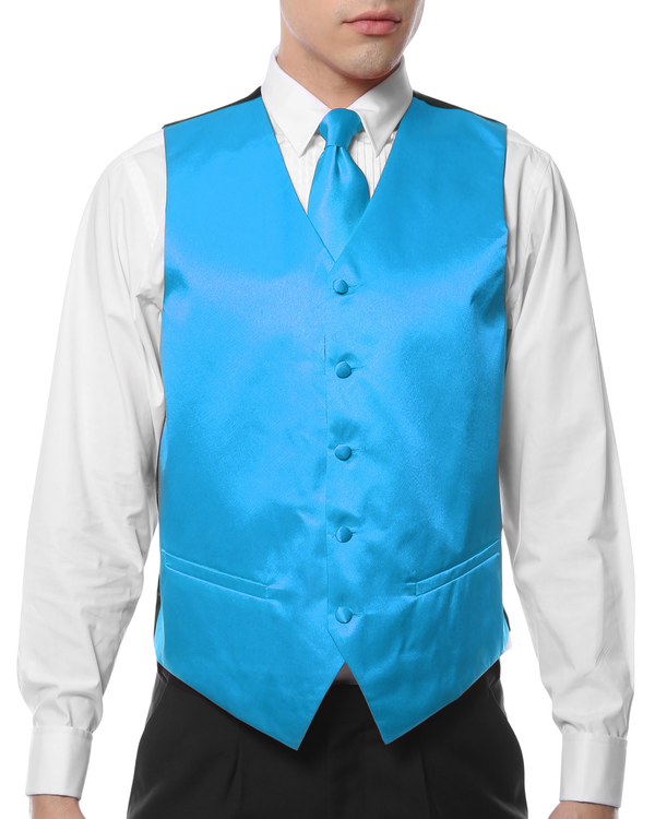 Ferrecci Mens PV600 - Turquoise with Turquoise Back Adjustable Vest Set