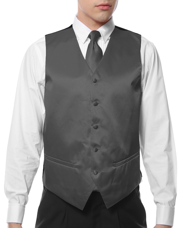 Ferrecci Mens PV600 - Gray with Gray Back Adjustable Vest Set