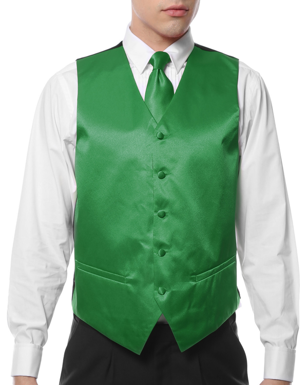 Ferrecci Mens PV600 - Green with White Back Adjustable Vest Set