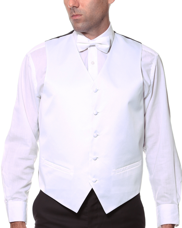 Ferrecci Mens PV600 - White with White Back Adjustable Vest Set