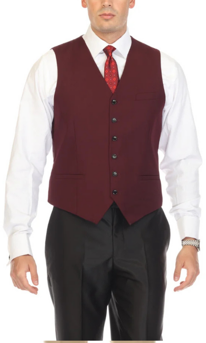 Solo Adjustable Casual &amp; Formal Burgundy Vest