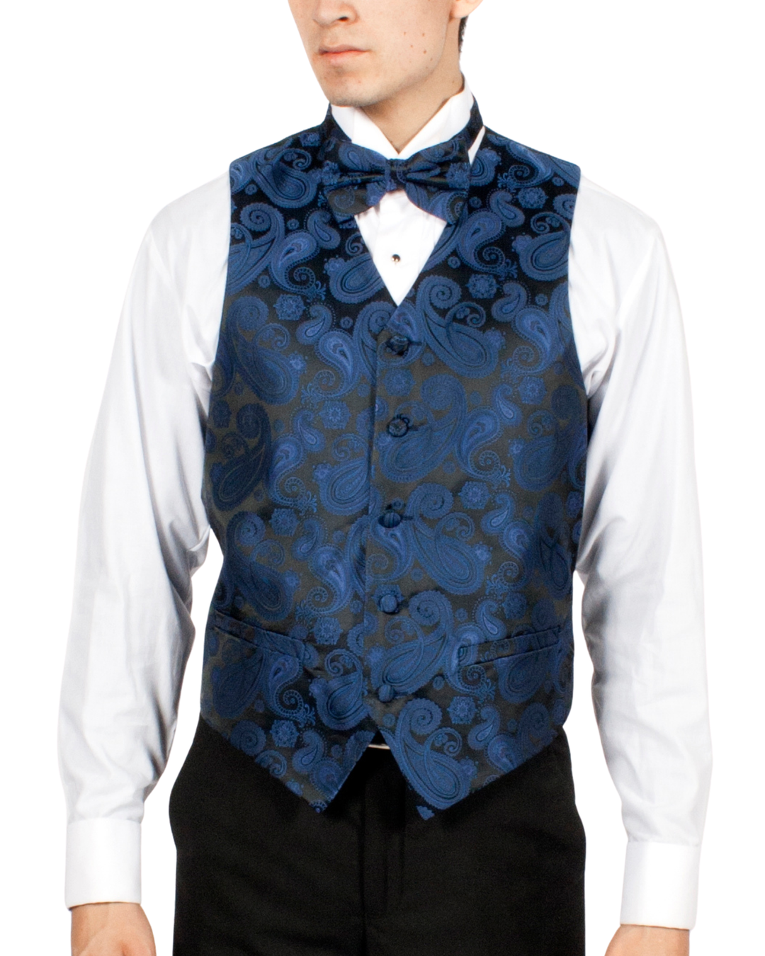 mens navy blue dress vest American Blue S140s Wool Waistcoat