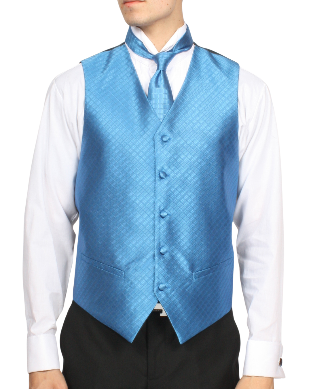blue dress vest mens Royal Adjustable Back Strap with buckle for Comfort Fit This style vest suitable for formal or informal casual occasions Men's Navy Blue Suit Vest,