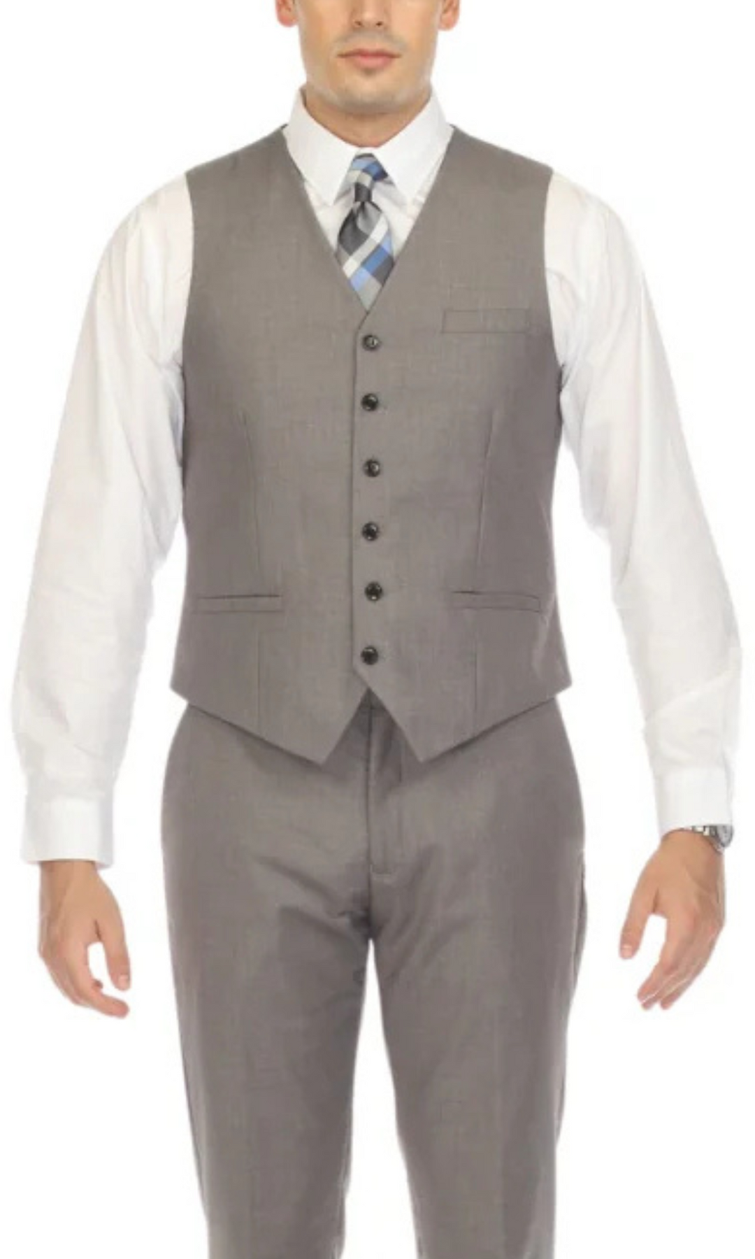 Solo Adjustable Casual & Formal Light Grey Vest 64