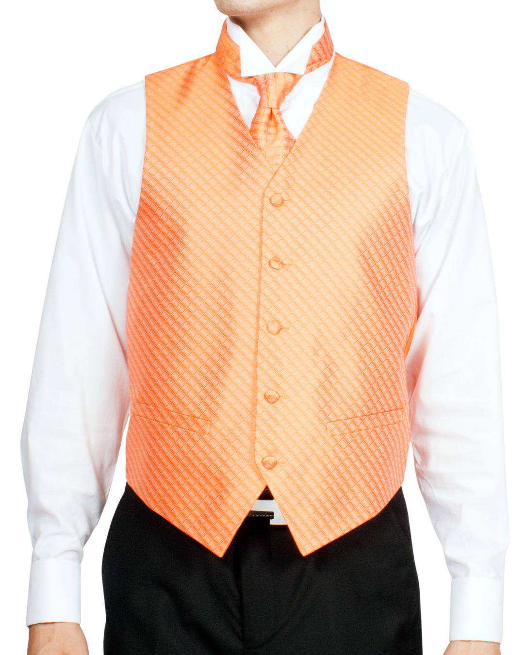 mens orange dress vest James Burnt Orange Structured Stretch Suit Vest