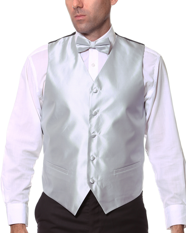 Ferrecci Mens PV450 - Grey with Grey Back Adjustable Textured Vest Set