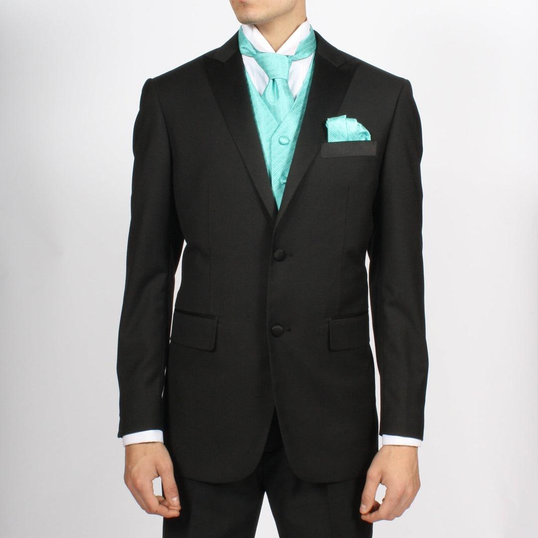 Ferrecci Mens PV300 - Aqua with Black Back Adjustable Diamond Vest Set