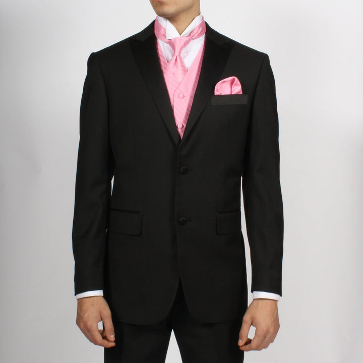 Ferrecci Mens PV300 - Rose with White Back Adjustable Diamond Vest Set