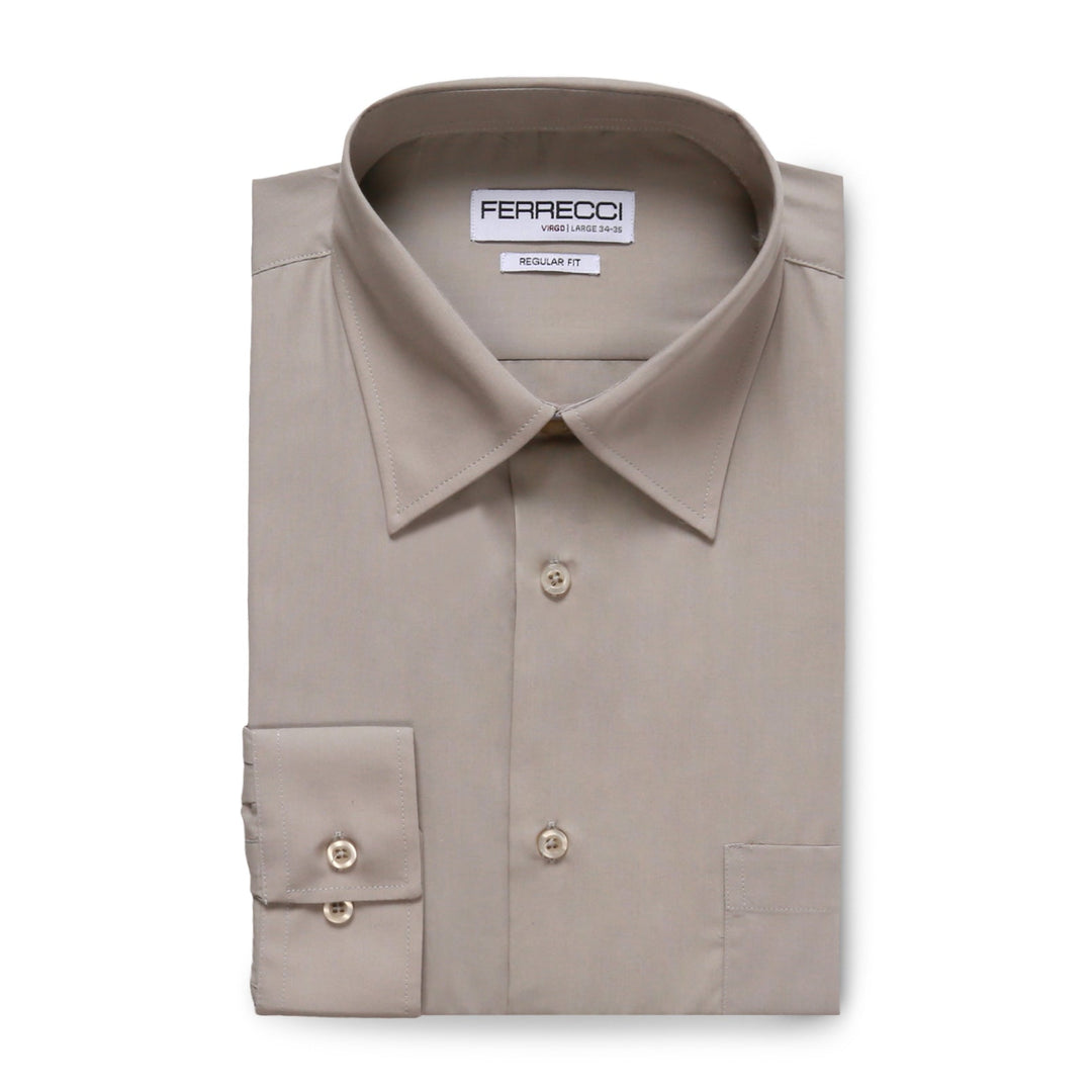 Ferrecci Virgo Light Grey Regular Fit Dress Shirt - FHYINC best men&