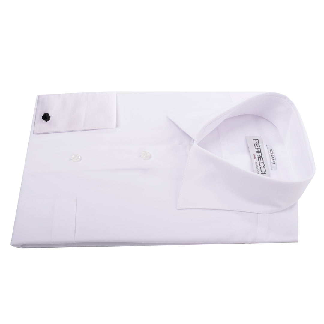 Virgo Snow White Regular Fit French Cuff Dress Shirt - FHYINC best men&