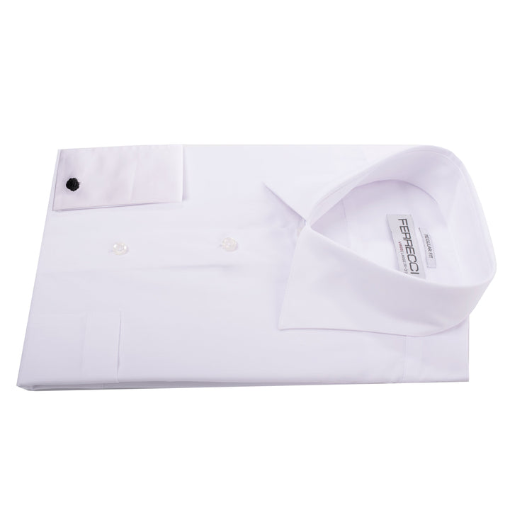 Virgo Snow White Regular Fit French Cuff Dress Shirt - FHYINC best men&