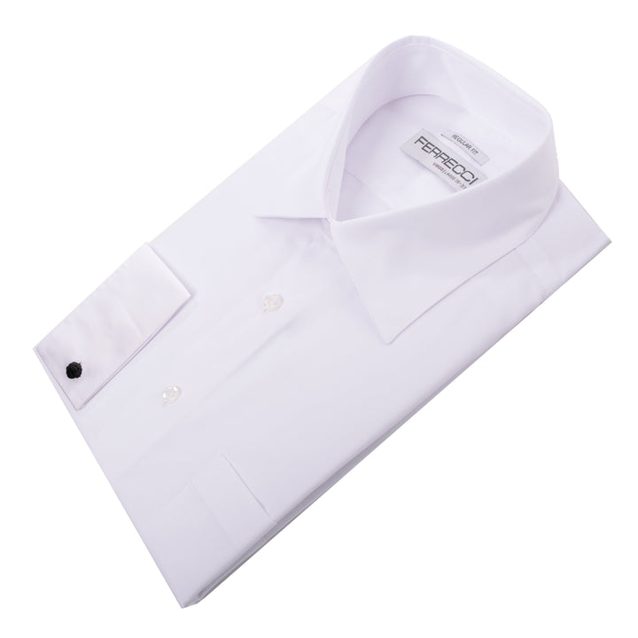 Virgo Snow White Regular Fit French Cuff Dress Shirt - FHYINC best men&