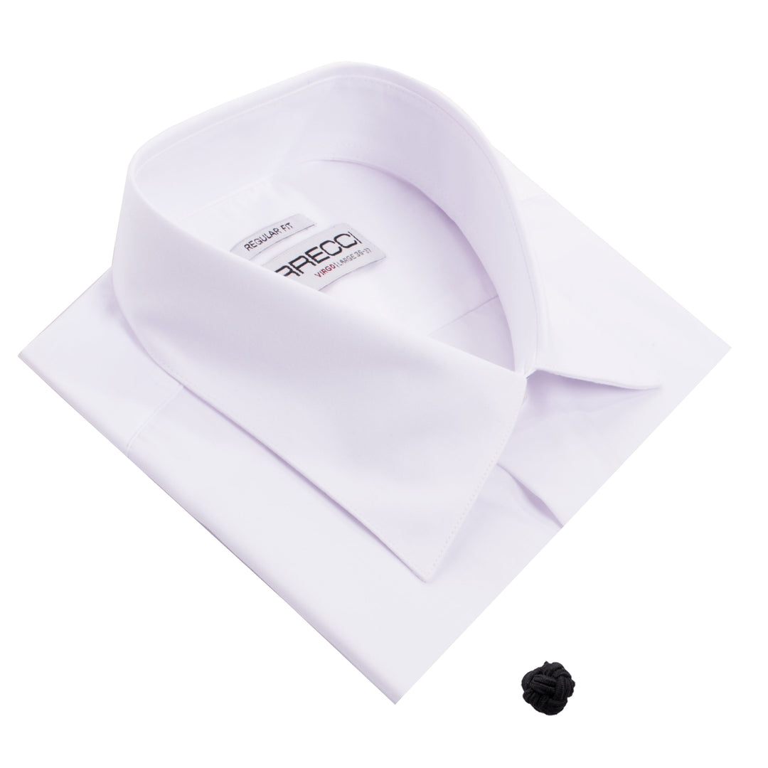 Virgo Snow White Regular Fit French Cuff Dress Shirt - FHYINC best men&