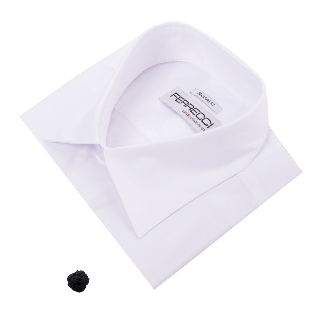 Virgo Snow White Regular Fit French Cuff Dress Shirt - FHYINC best men&