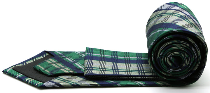 Mens Dads Classic Green Striped Pattern Business Casual Necktie &amp; Hanky Set VO-2 - FHYINC best men&