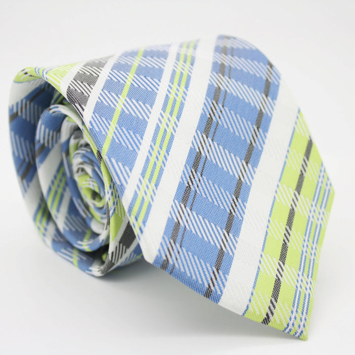Mens Dads Classic Green Striped Pattern Business Casual Necktie &amp; Hanky Set VO-9 - FHYINC best men&