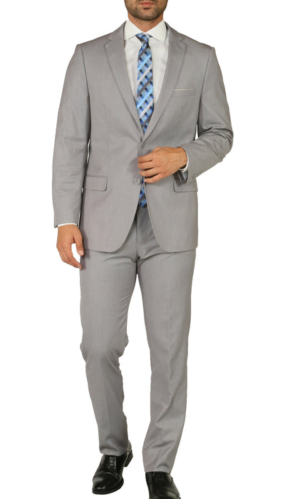 Windsor Light Grey Slim Fit 2pc Suit - FHYINC best men's suits, tuxedos, formal men's wear wholesale