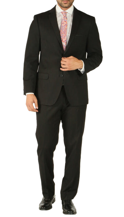 Windsor Black Slim Fit 2pc Suit - FHYINC best men's suits, tuxedos, formal men's wear wholesale