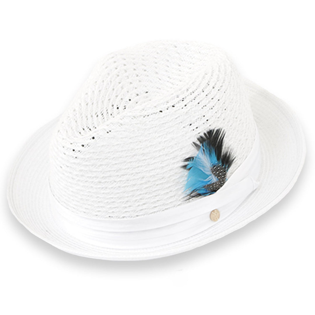 Castor Crushable Straw Hat Fedora in White X-Large