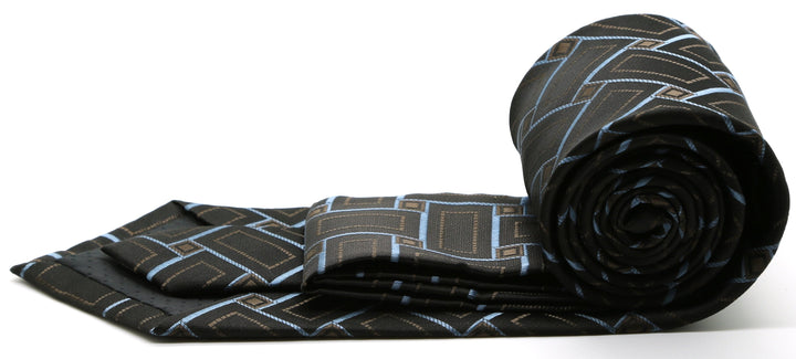 Mens Dads Classic Black Stripe Pattern Business Casual Necktie &amp; Hanky Set Z-1 - FHYINC best men&