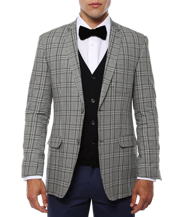The Zeus Plaid Slim Fit Mens Blazer - FHYINC best men&