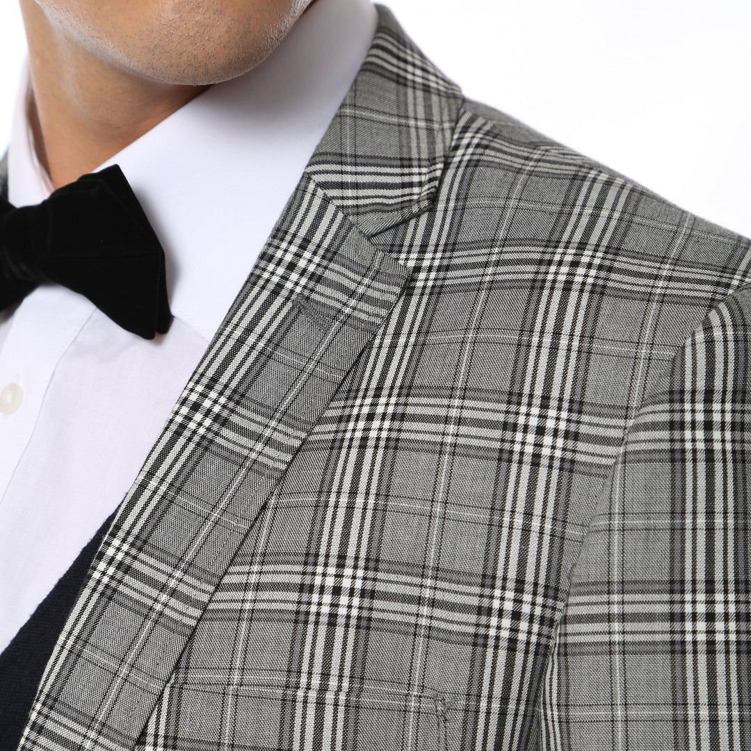 The Zeus Plaid Slim Fit Mens Blazer - FHYINC best men&