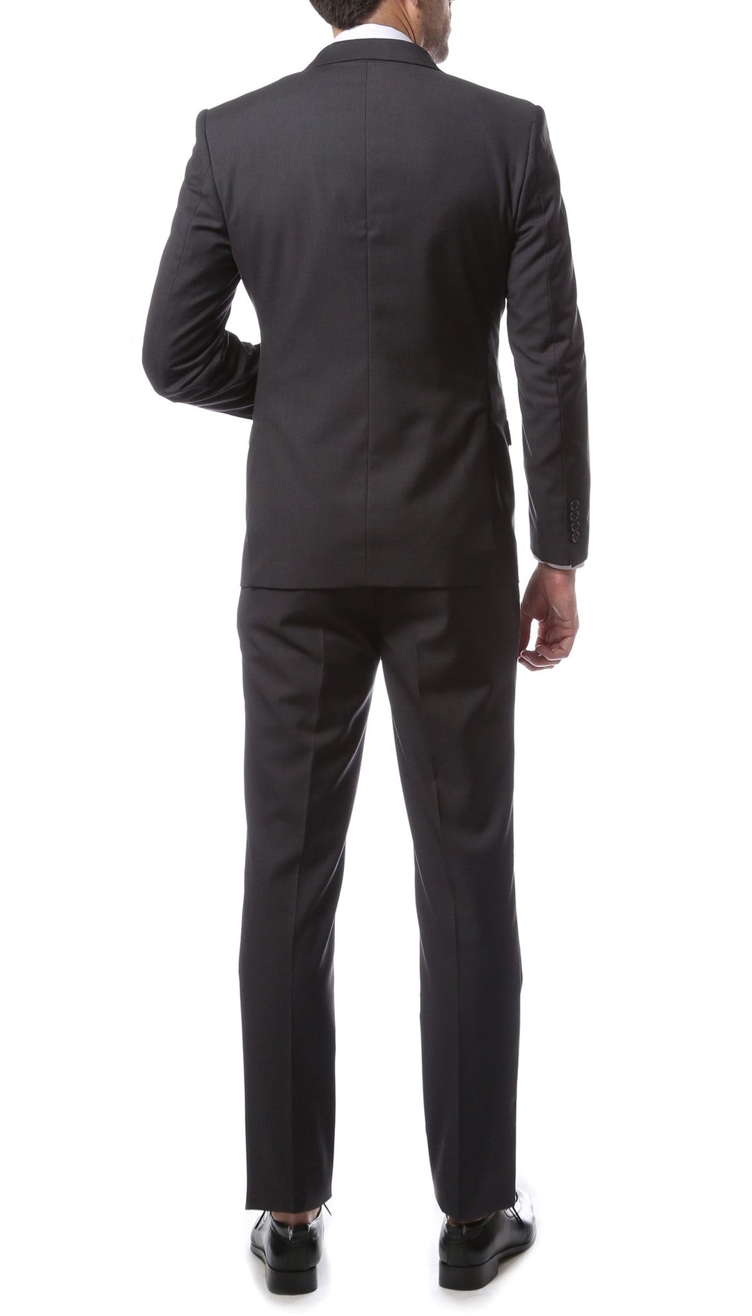 Mens ZNL22S 2pc 2 Button Slim Fit Charcoal Grey Zonettie Suit - FHYINC best men&