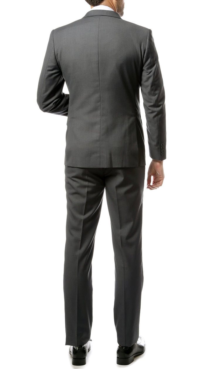 Mens ZNL22S 2pc 2 Button Slim Fit Heather Grey Zonettie Suit - FHYINC best men&