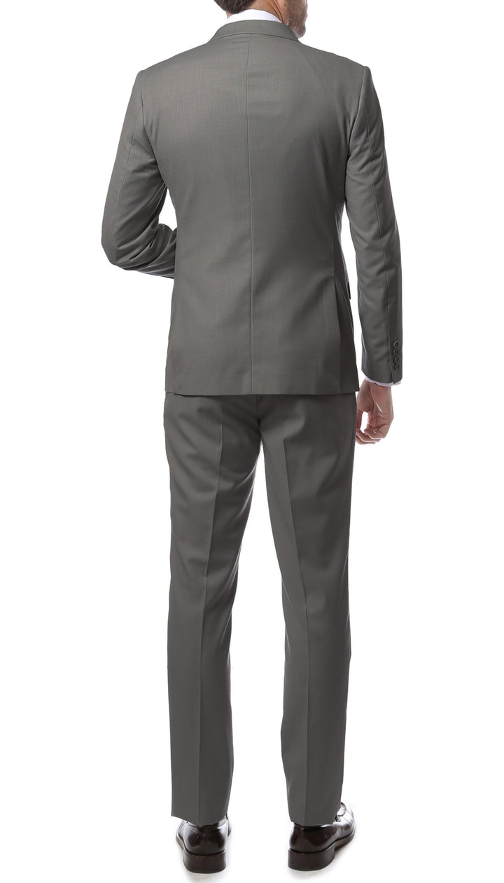 Mens ZNL22S 2pc 2 Button Slim Fit Grey Zonettie Suit - FHYINC best men&