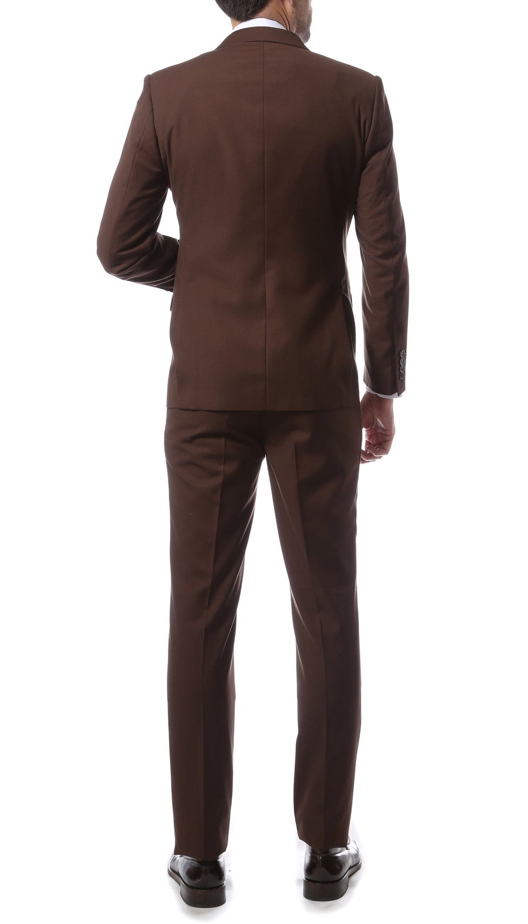 Mens ZNL22S 2pc 2 Button Slim Fit Brown Zonettie Suit - FHYINC best men&