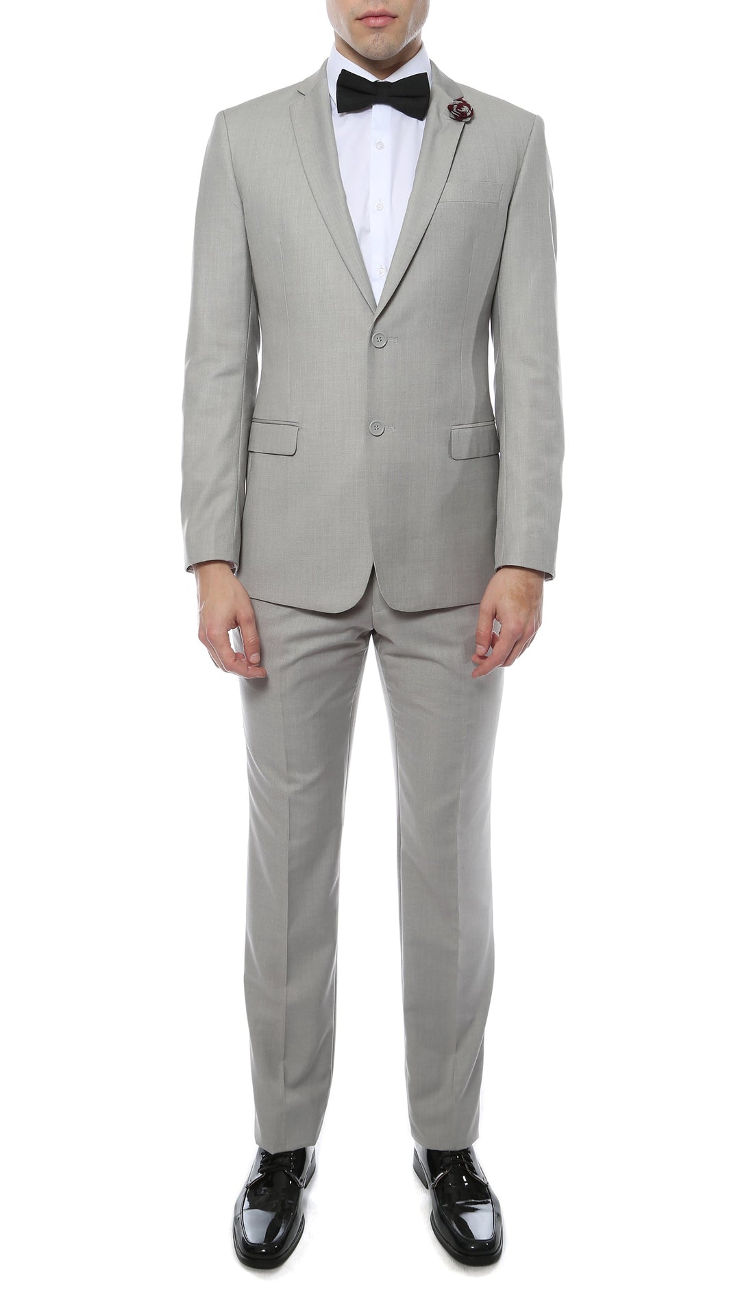 Mens ZNL22S 2pc 2 Button Slim Fit LT Grey Zonettie Suit - FHYINC best men's suits, tuxedos, formal men's wear wholesale