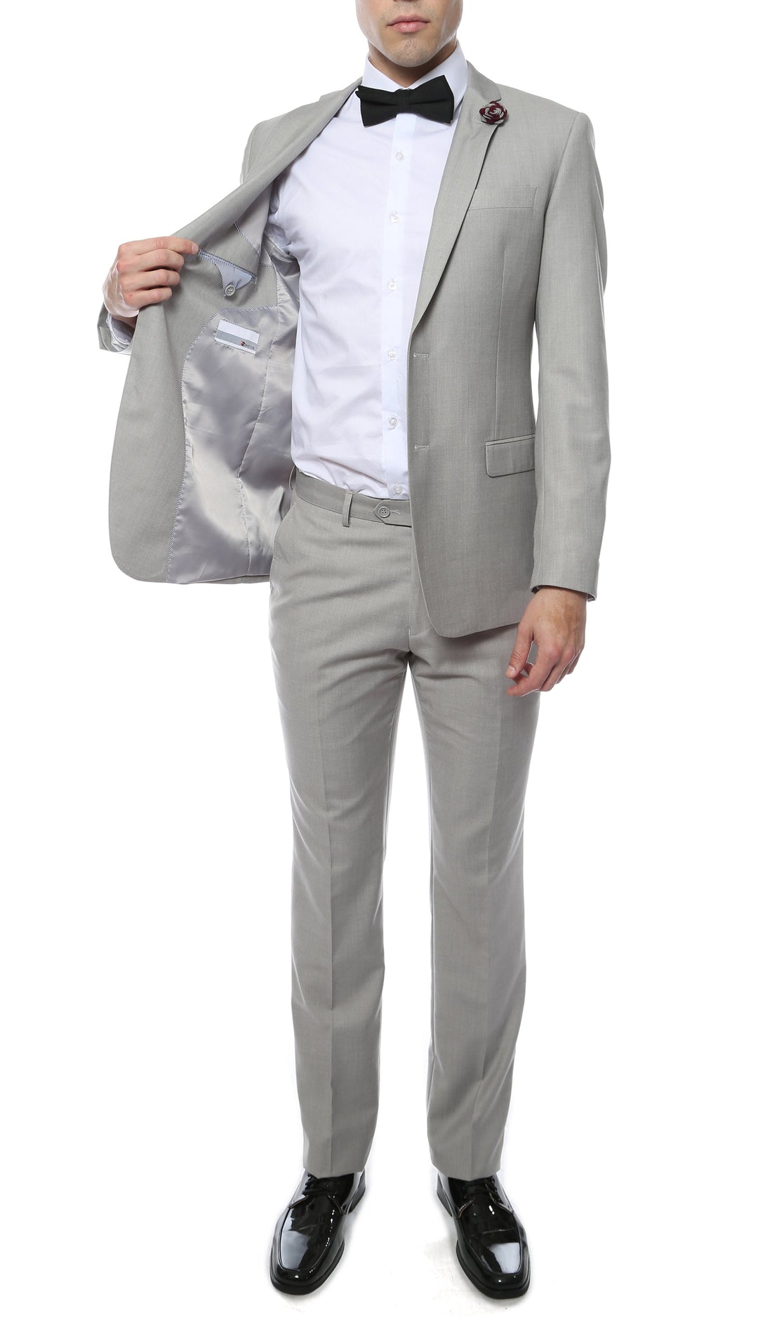 Mens ZNL22S 2pc 2 Button Slim Fit LT Grey Zonettie Suit - FHYINC best men&