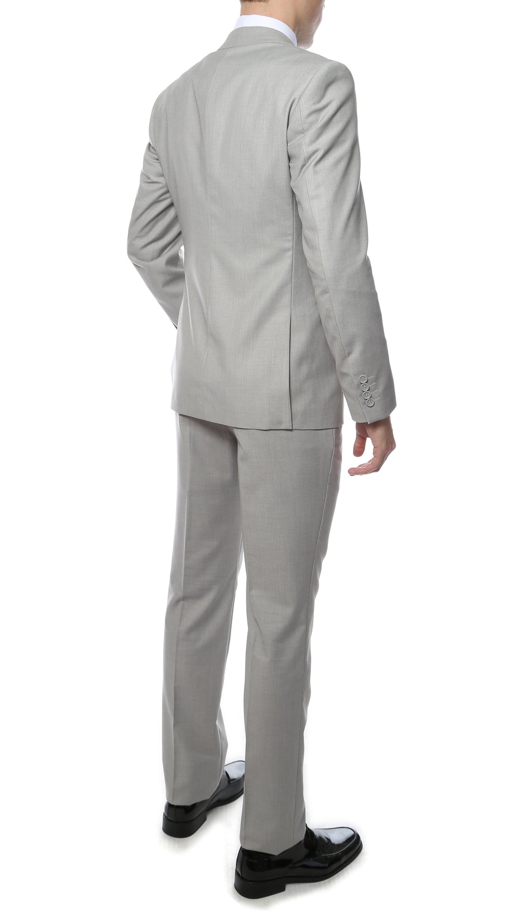 Mens ZNL22S 2pc 2 Button Slim Fit LT Grey Zonettie Suit - FHYINC best men&